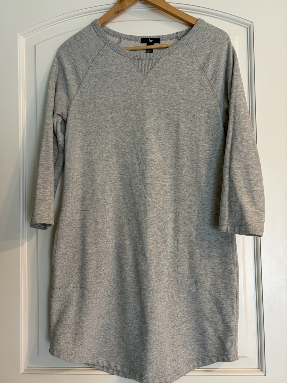 GAP Heather Gray Midi Shift T shirt Dress Size S